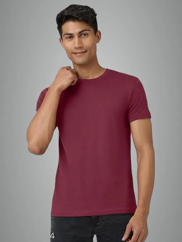 Maroon_Premium_Lycra_T_Shirt_For_Men