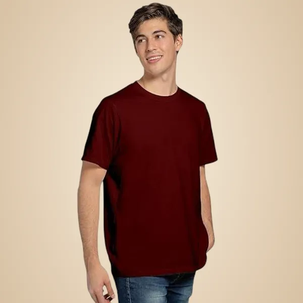 Maroon_Premium_Lycra_T_Shirt_For_Men