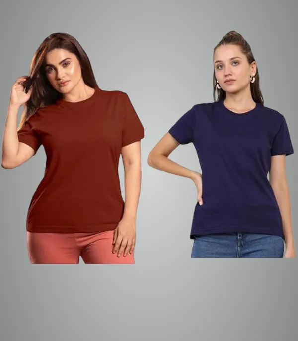 Multicolor_Premium_Polyester_T_Shirt_For_Women_Pack_Of_2