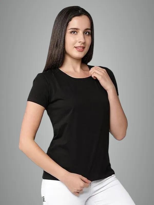 Black_Premium_Polyester_T_Shirt_For_Women