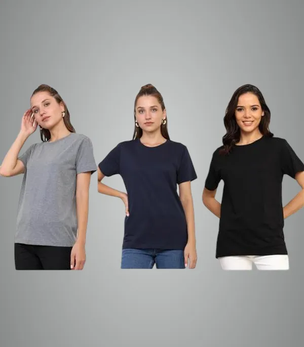 Multicolor_Premium_Polyester_T_Shirt_For_Women_Pack_Of_3