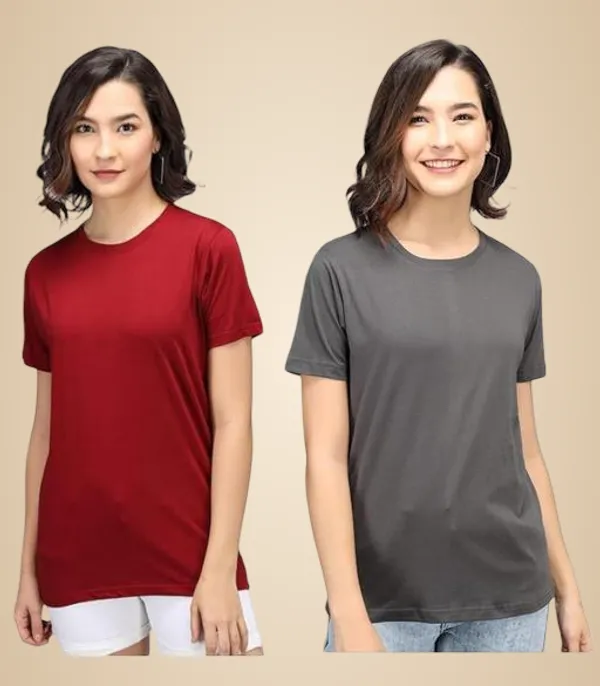 Multicolor_Premium_Polyester_T_Shirt_For_Women_Pack_Of_2