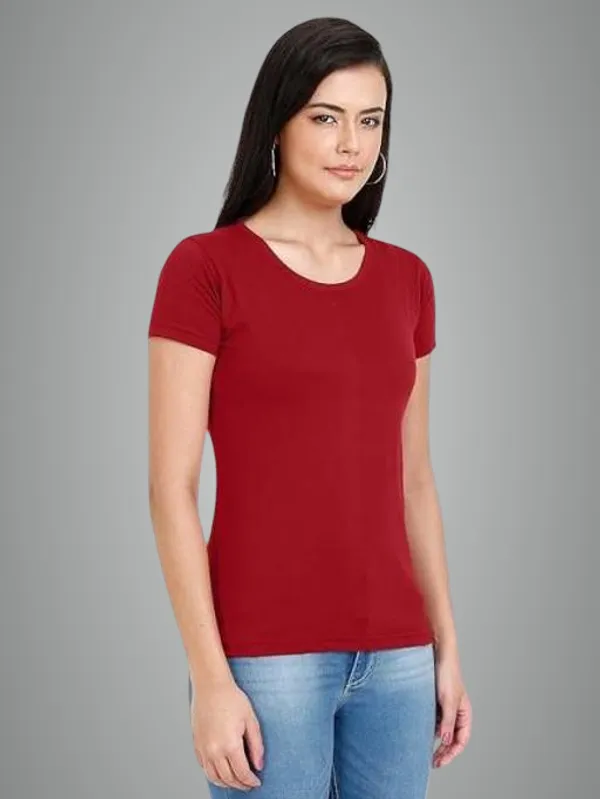 Red_Premium_Polyester_T_Shirt_For_Women