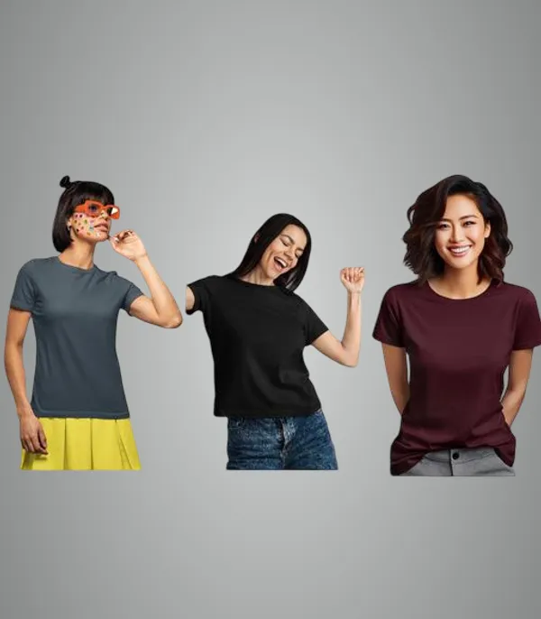 Multicolor_Premium_Polyester_T_Shirt_For_Women_Pack_Of_3