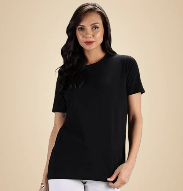 Black_Premium_Polyester_T_Shirt_For_Women