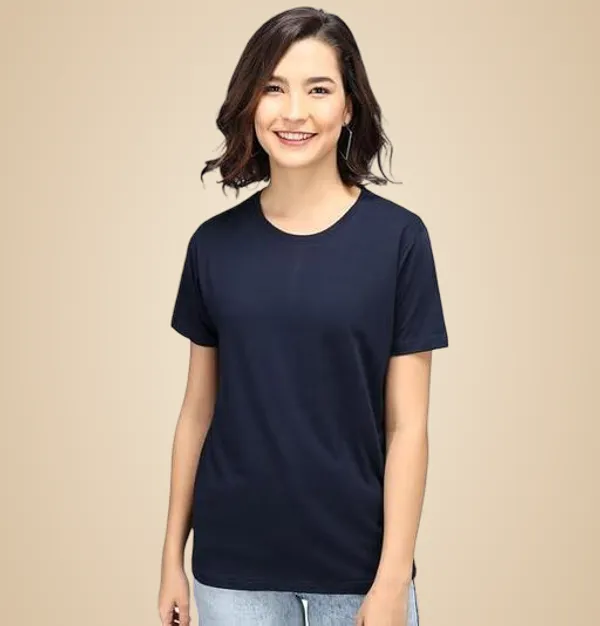 Blue_Premium_Polyester_T_Shirt_For_Women