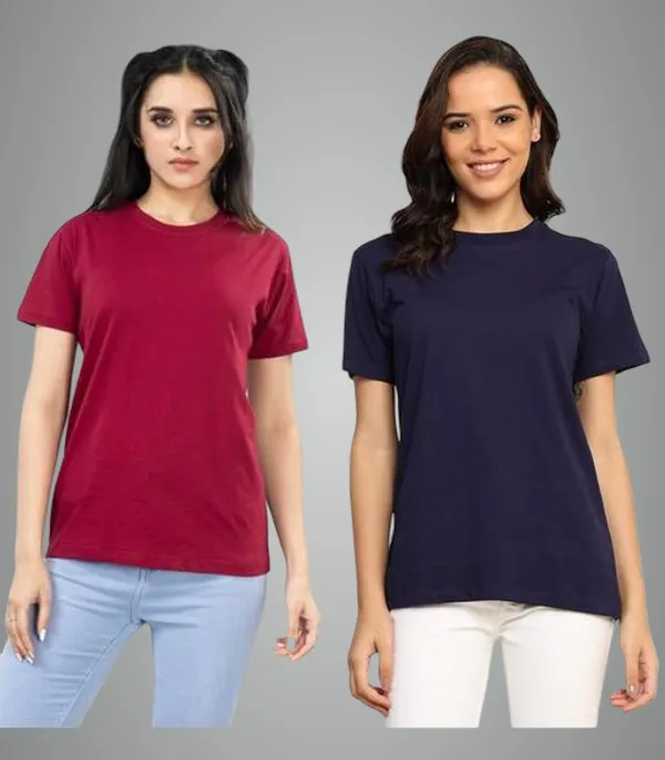 Multicolor_Premium_Polyester_T_Shirt_For_Women_Pack_Of_2