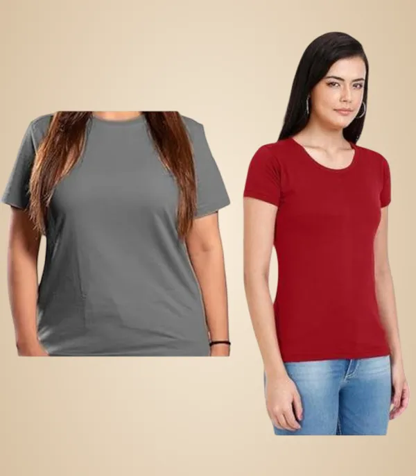 Multicolor_Premium_Polyester_T_Shirt_For_Women_Pack_Of_2
