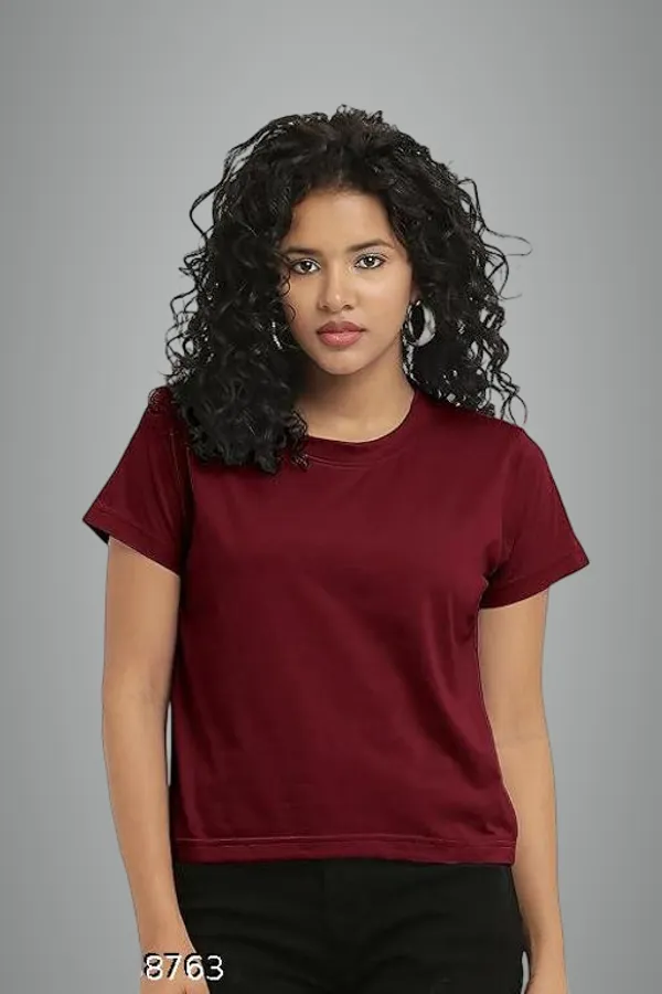 Maroon_Premium_Polyester_T_Shirt_For_Women