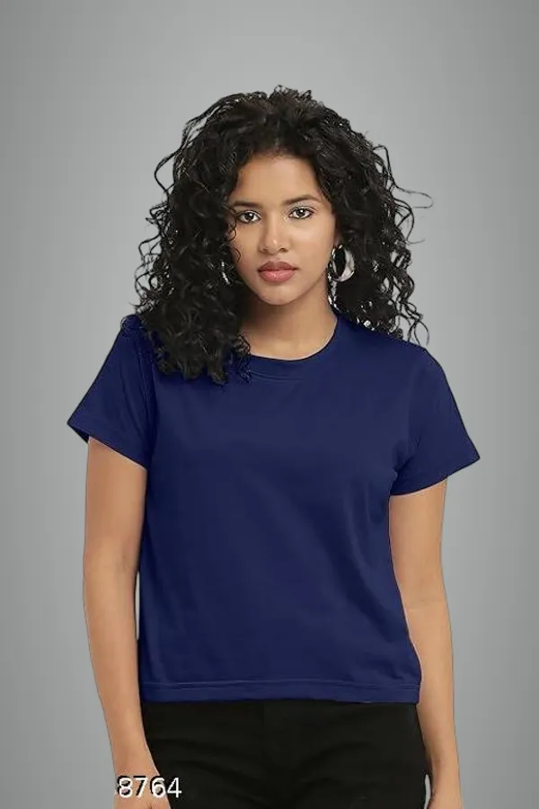 Blue_Premium_Polyester_T_Shirt_For_Women