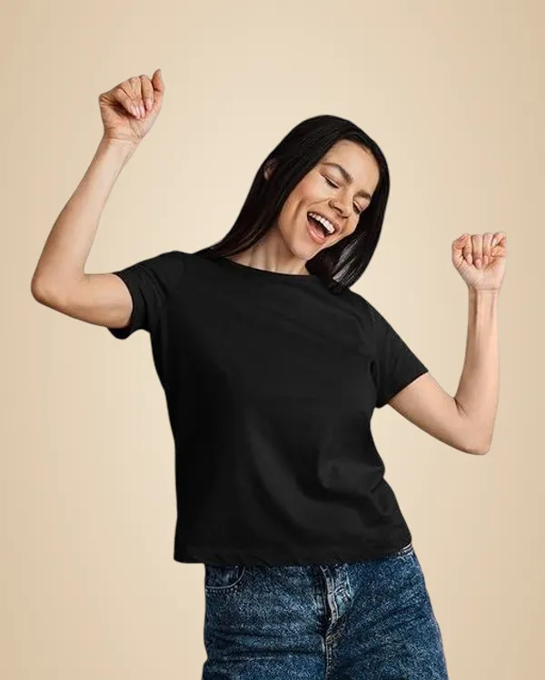 Black_Premium_Polyester_T_Shirt_For_Women