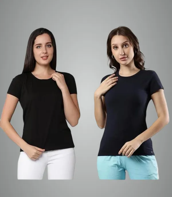 Black_Premium_Polyester_T_Shirt_For_Women_Pack_Of_2