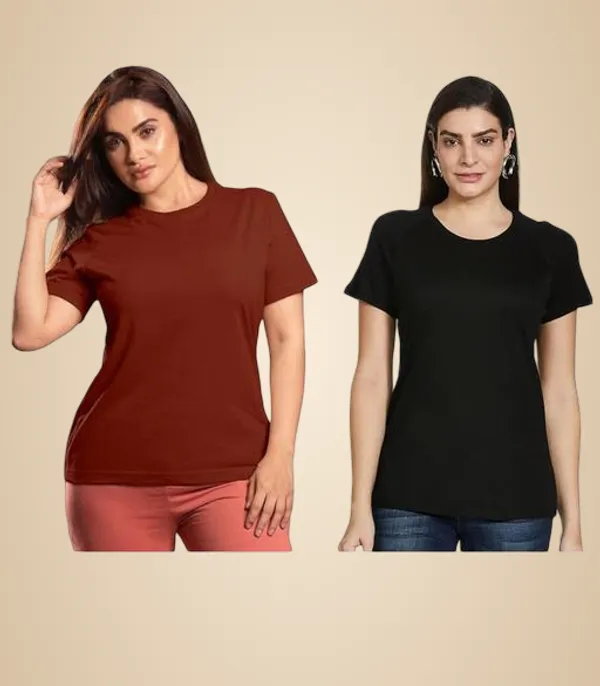 Multicolor_Premium_Polyester_T_Shirt_For_Women_Pack_Of_2