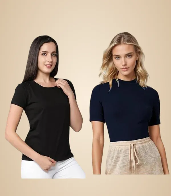 Multicolor_Premium_Polyester_T_Shirt_For_Women_Pack_Of_2