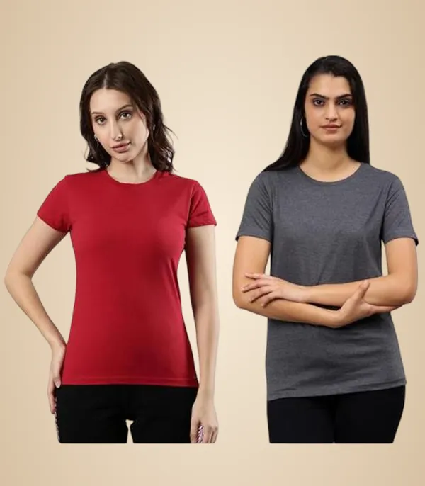 Multicolor_Premium_Polyester_T_Shirt_For_Women_Pack_Of_2