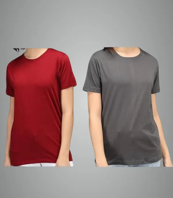 Multicolor_Premium_Polyester_T_Shirt_For_Women_Pack_Of_2