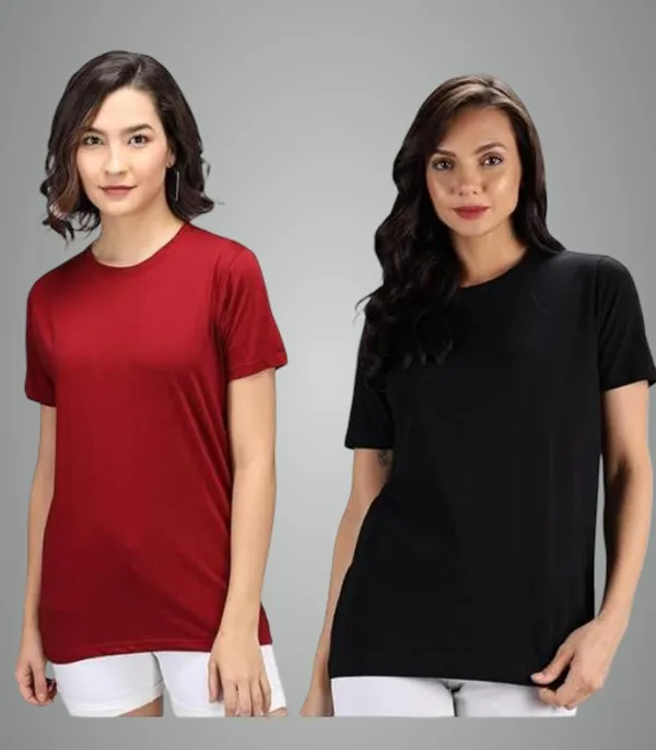 Multicolor_Premium_Polyester_T_Shirt_For_Women_Pack_Of_2