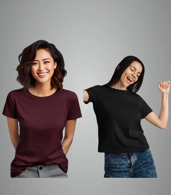 Multicolor_Premium_Polyester_T_Shirt_For_Women_Pack_Of_2