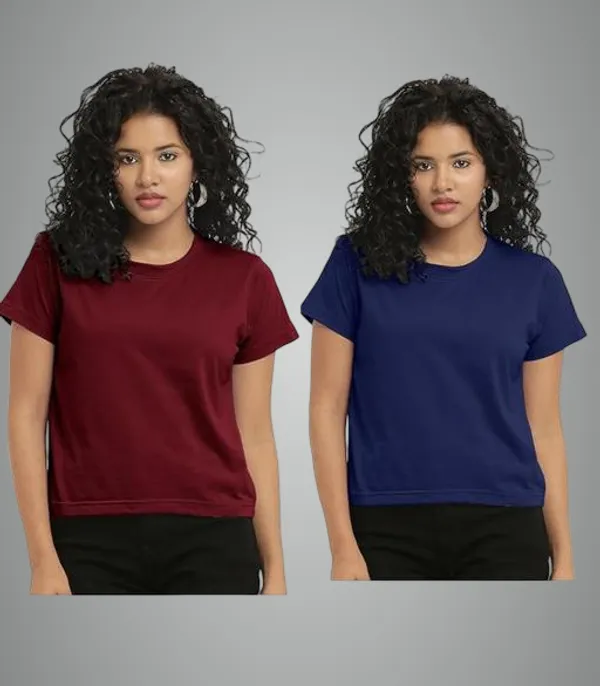 Multicolor_Premium_Polyester_T_Shirt_For_Women_Pack_Of_2