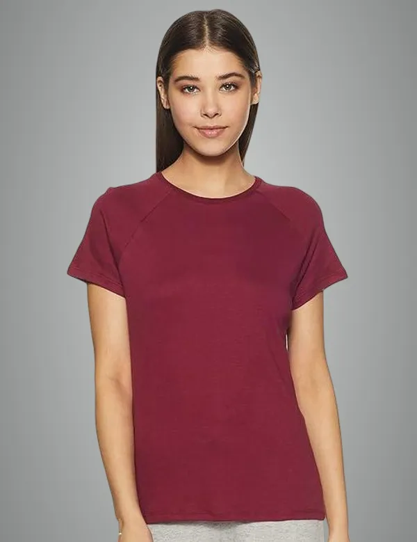 Maroon_Premium_Polyester_T_Shirt_For_Women