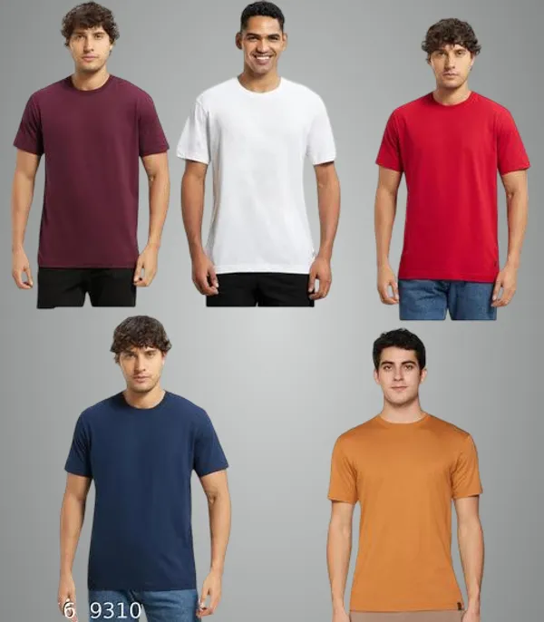 Multicolor_Premium_Lycra_T_Shirt_For_Men_Pack_Of_5