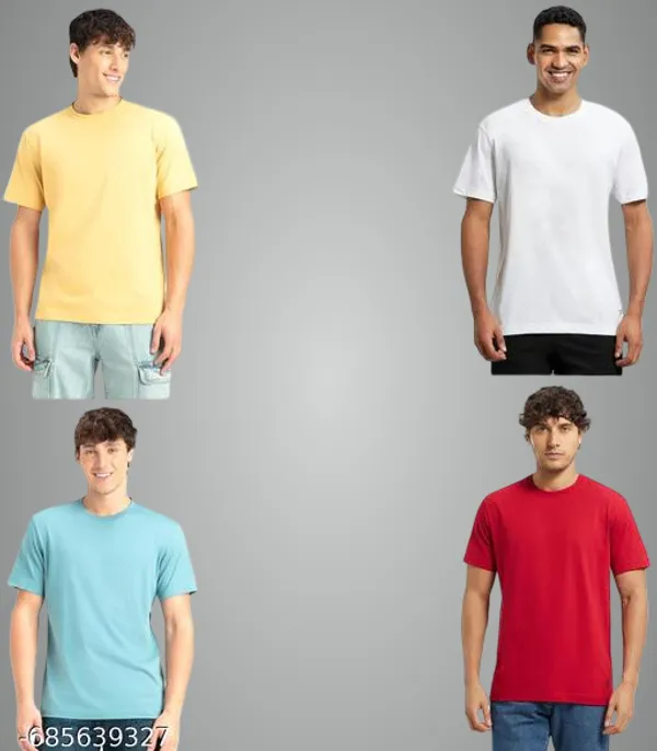 Multicolor_Premium_Lycra_T_Shirt_For_Men_Pack_Of_4