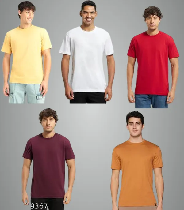 Multicolor_Premium_Lycra_T_Shirt_For_Men_Pack_Of_5