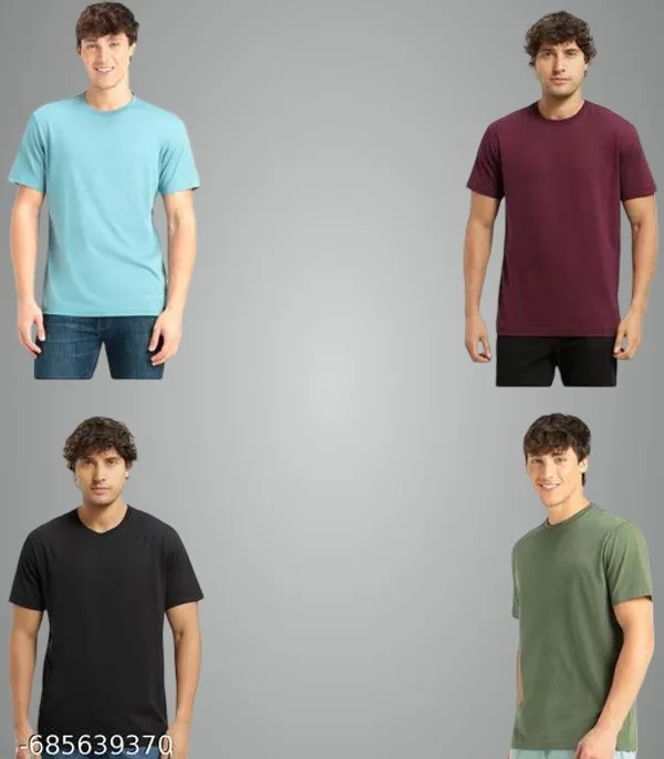 Multicolor_Premium_Lycra_T_Shirt_For_Men_Pack_Of_4