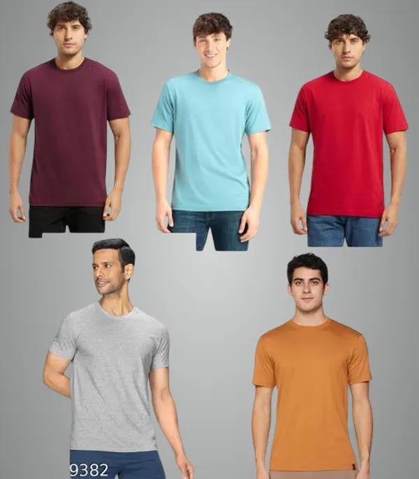 Multicolor_Premium_Lycra_T_Shirt_For_Men_Pack_Of_5