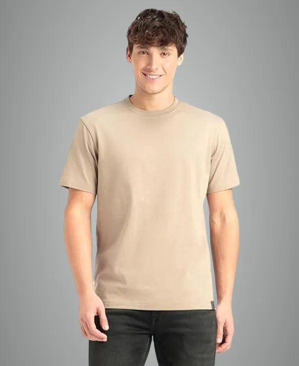 Beige_Premium_Lycra_T_Shirt_For_Men