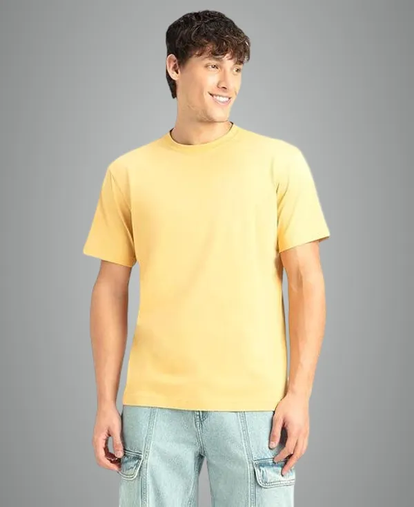 Yellow_Premium_Lycra_T_Shirt_For_Men