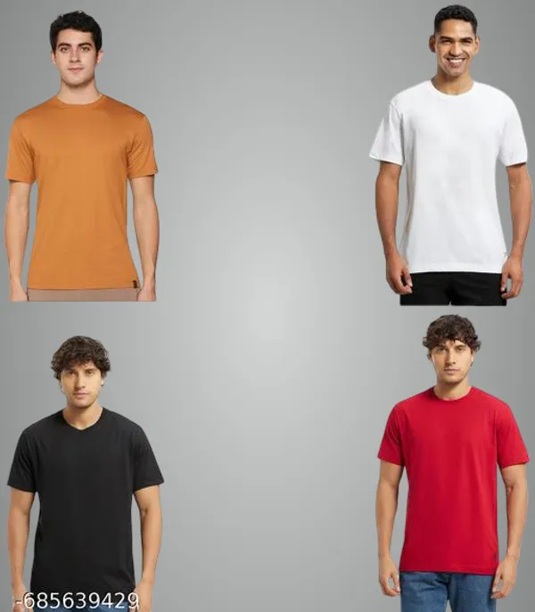 Multicolor_Premium_Lycra_T_Shirt_For_Men_Pack_Of_4