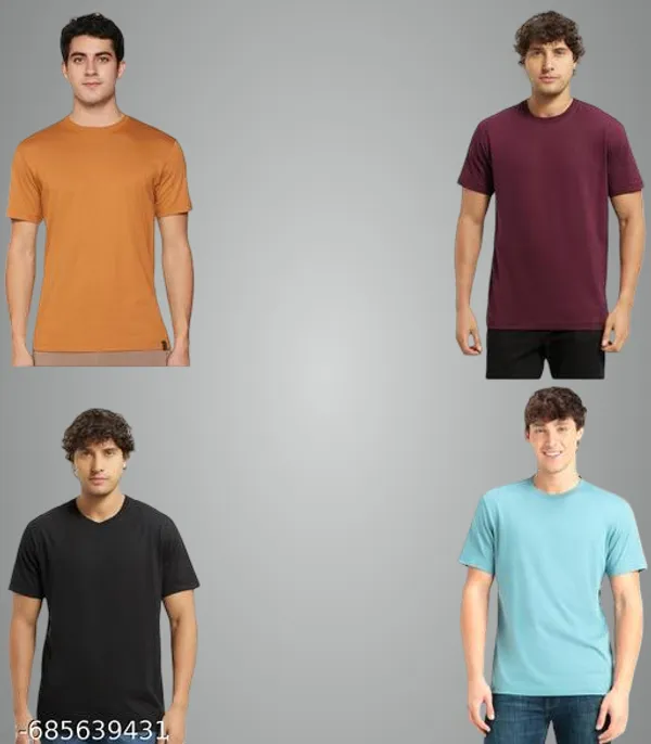 Multicolor_Premium_Lycra_T_Shirt_For_Men_Pack_Of_4