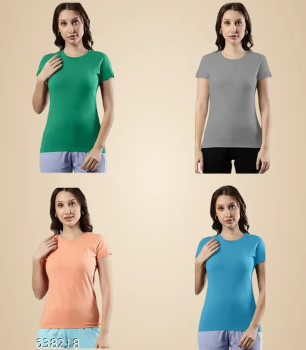 Multicolor_Premium_Polyester_T_Shirt_For_Women_Pack_Of_4