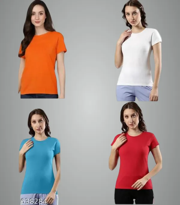 Multicolor_Premium_Polyester_T_Shirt_For_Women_Pack_Of_4