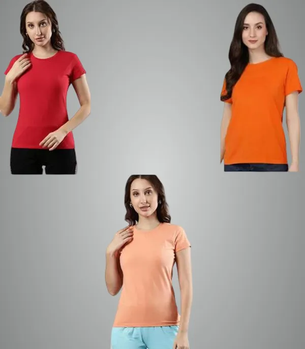 Multicolor_Premium_Polyester_T_Shirt_For_Women_Pack_Of_3