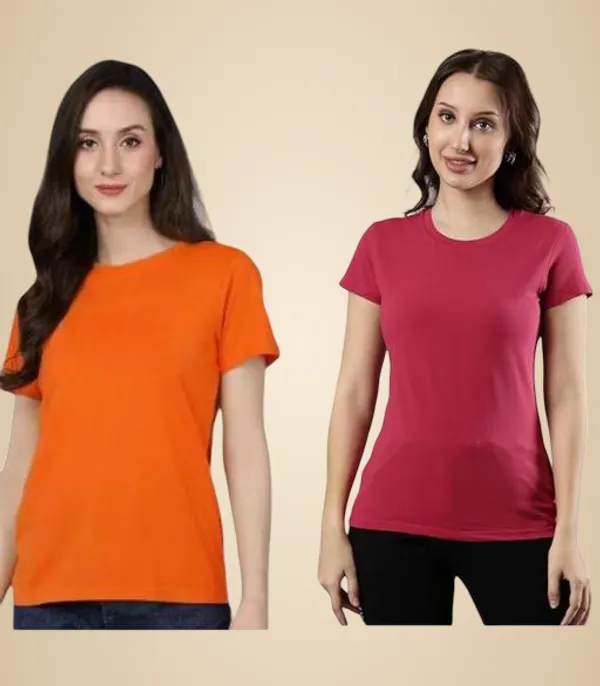Multicolor_Premium_Polyester_T_Shirt_For_Women_Pack_Of_2