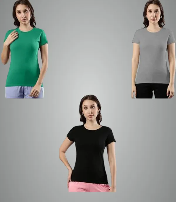 Multicolor_Premium_Polyester_T_Shirt_For_Women_Pack_Of_3