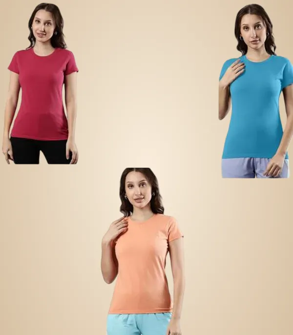 Multicolor_Premium_Polyester_T_Shirt_For_Women_Pack_Of_3