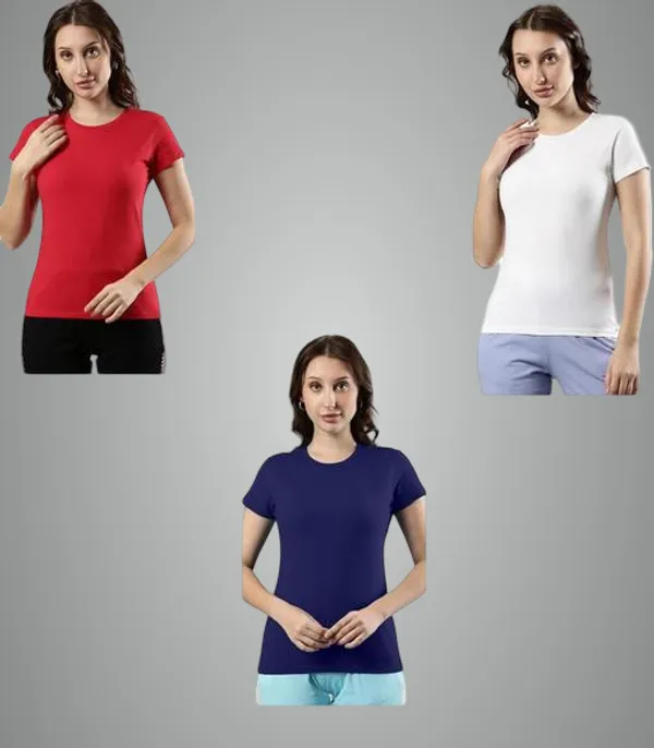 Multicolor_Premium_Polyester_T_Shirt_For_Women_Pack_Of_3
