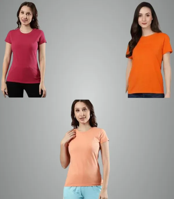 Multicolor_Premium_Polyester_T_Shirt_For_Women_Pack_Of_3