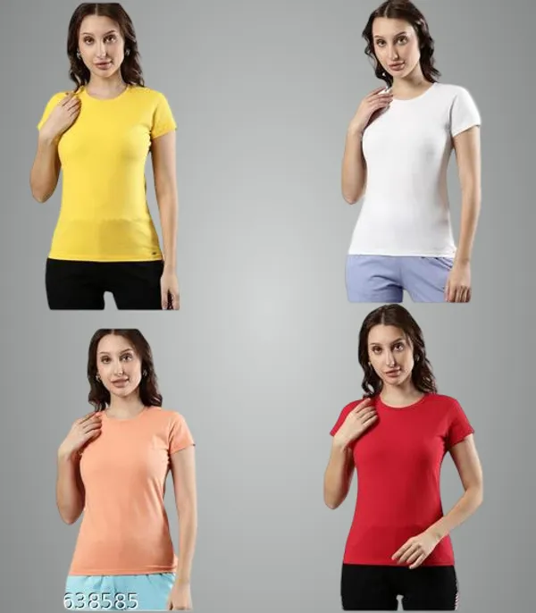 Multicolor_Premium_Polyester_T_Shirt_For_Women_Pack_Of_4