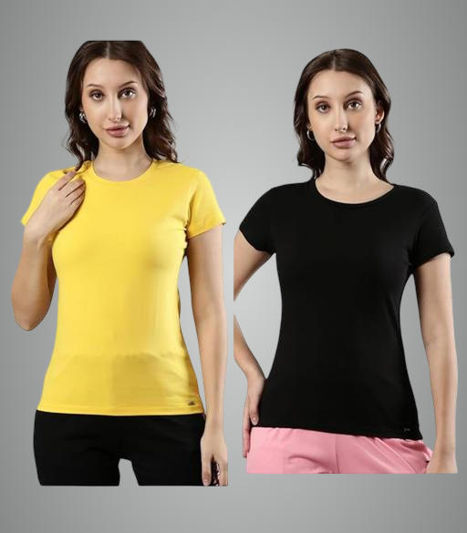 Multicolor_Premium_Polyester_T_Shirt_For_Women_Pack_Of_2