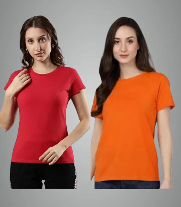 Multicolor_Premium_Polyester_T_Shirt_For_Women_Pack_Of_2