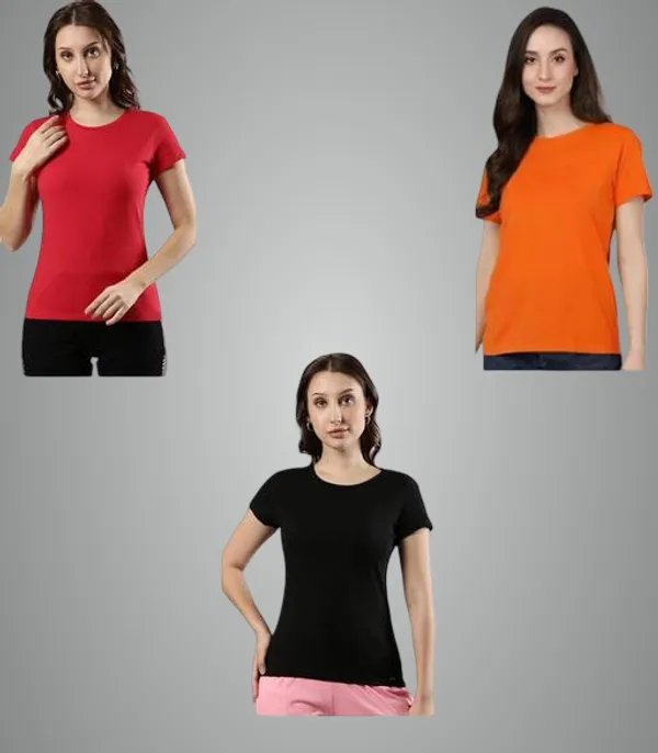 Multicolor_Premium_Polyester_T_Shirt_For_Women_Pack_Of_3