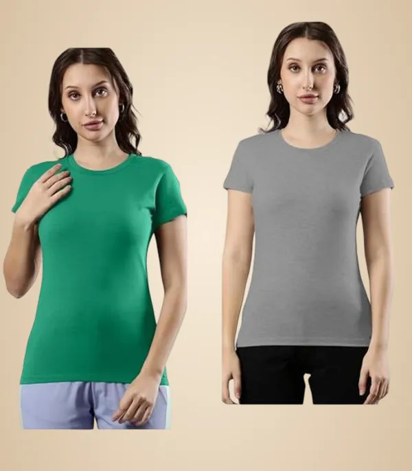 Multicolor_Premium_Polyester_T_Shirt_For_Women_Pack_Of_2