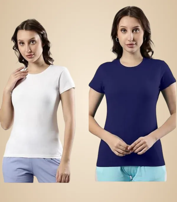 Multicolor_Premium_Polyester_T_Shirt_For_Women_Pack_Of_2