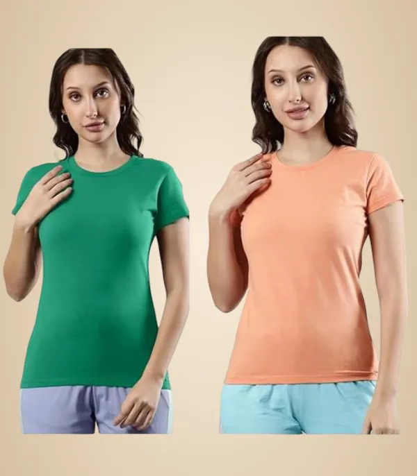 Multicolor_Premium_Polyester_T_Shirt_For_Women_Pack_Of_2