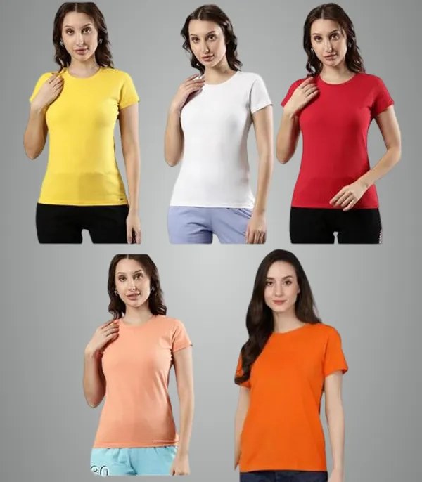 Multicolor_Premium_Polyester_T_Shirt_For_Women