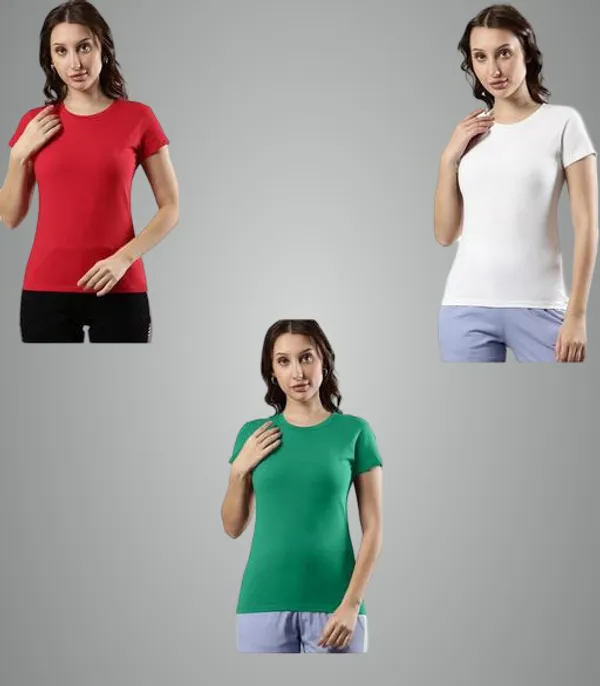 Multicolor_Premium_Polyester_T_Shirt_For_Women_Pack_Of_3